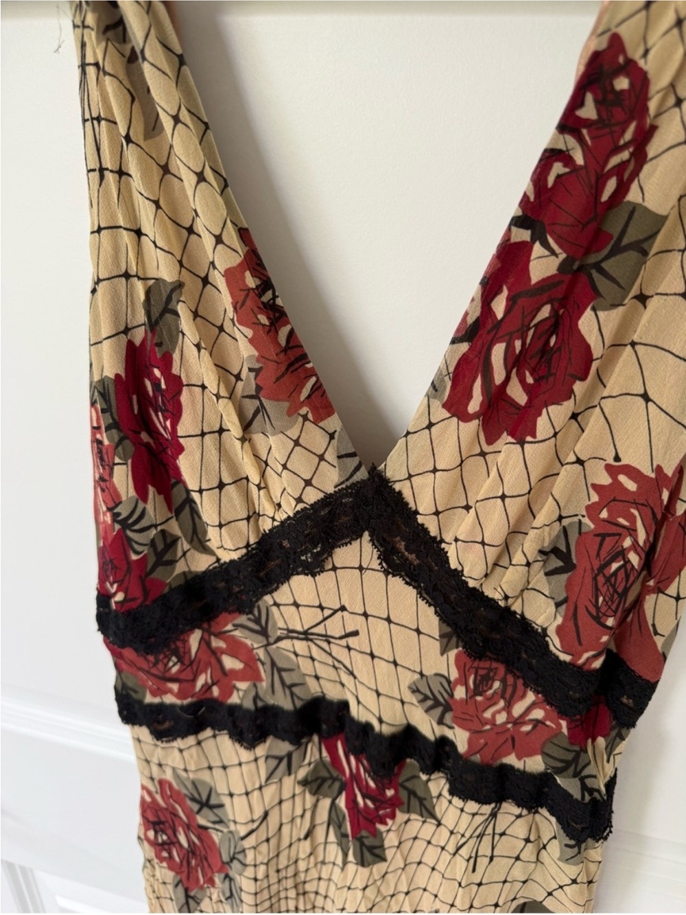 Laundry By Shelli Segal Y2K Vintage Silk Floral Lace Dress - Picture 6 of 11